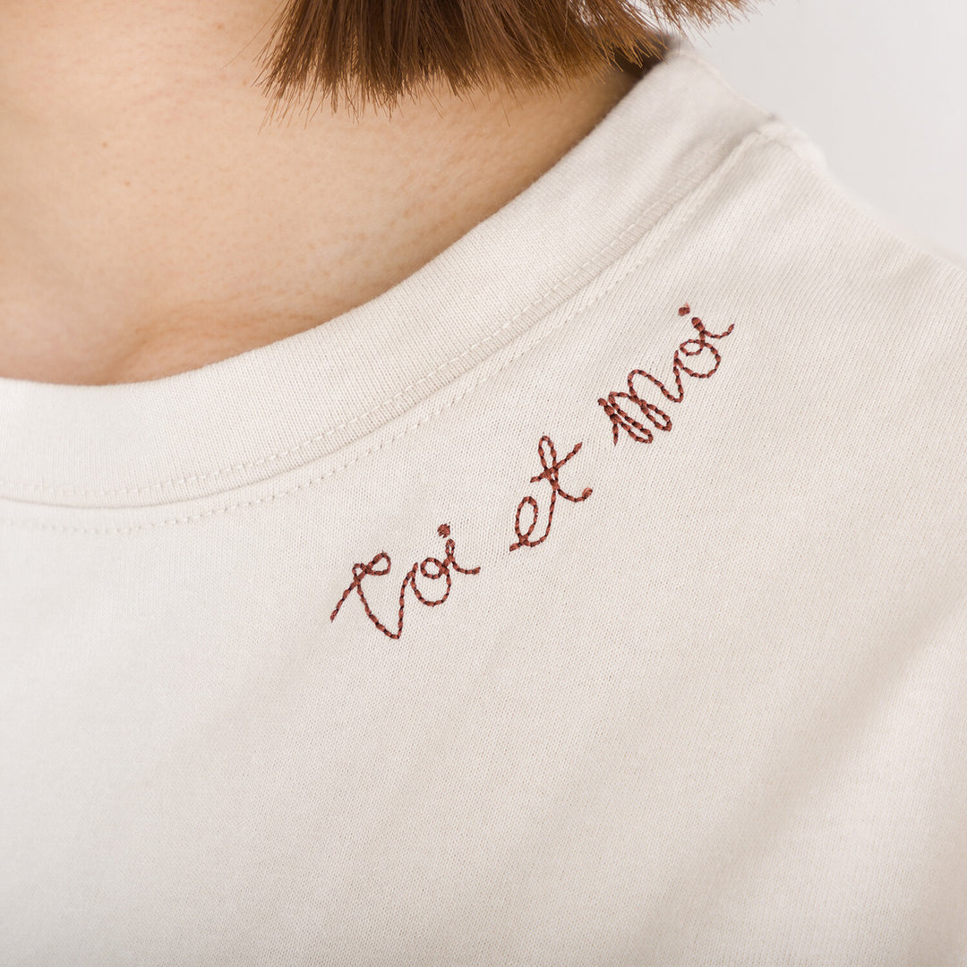 【kermu】涼感toi et moi刺繡純棉上衣 Japan E-Shop