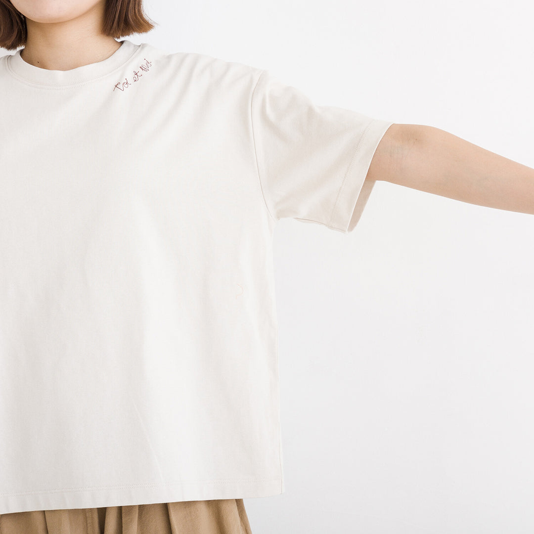 【kermu】涼感toi et moi刺繡純棉上衣 Japan E-Shop