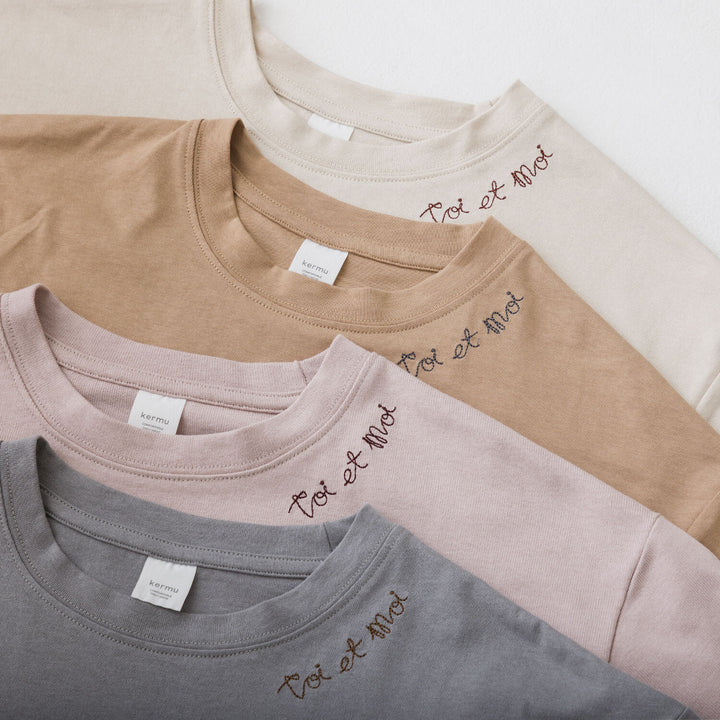 【kermu】涼感toi et moi刺繡純棉上衣 Japan E-Shop