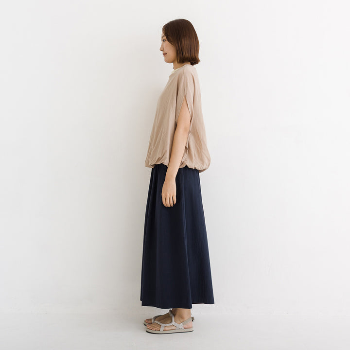 【kermu】涼感拼接立體下襬純棉上衣 Japan E-Shop
