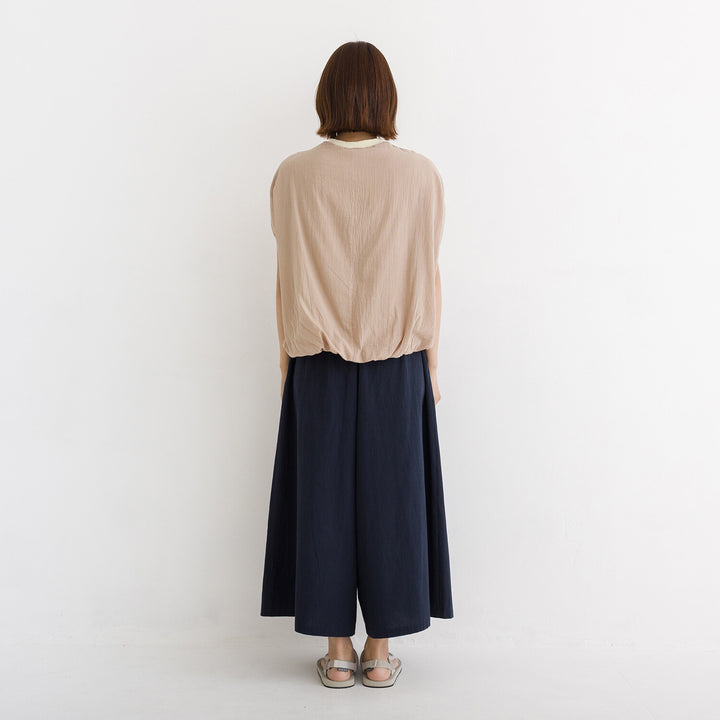 【kermu】涼感拼接立體下襬純棉上衣 Japan E-Shop