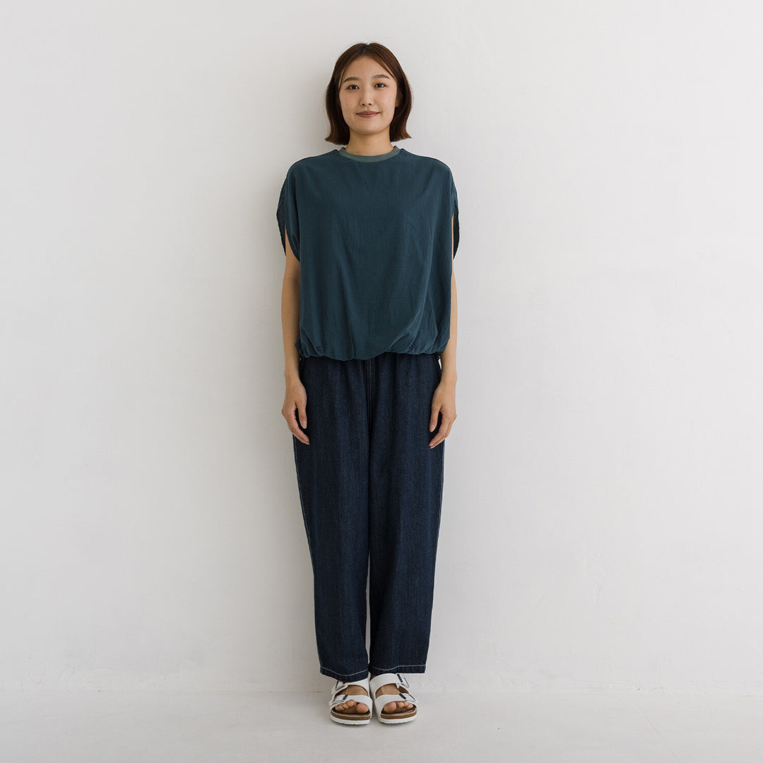 【kermu】涼感拼接立體下襬純棉上衣 Japan E-Shop
