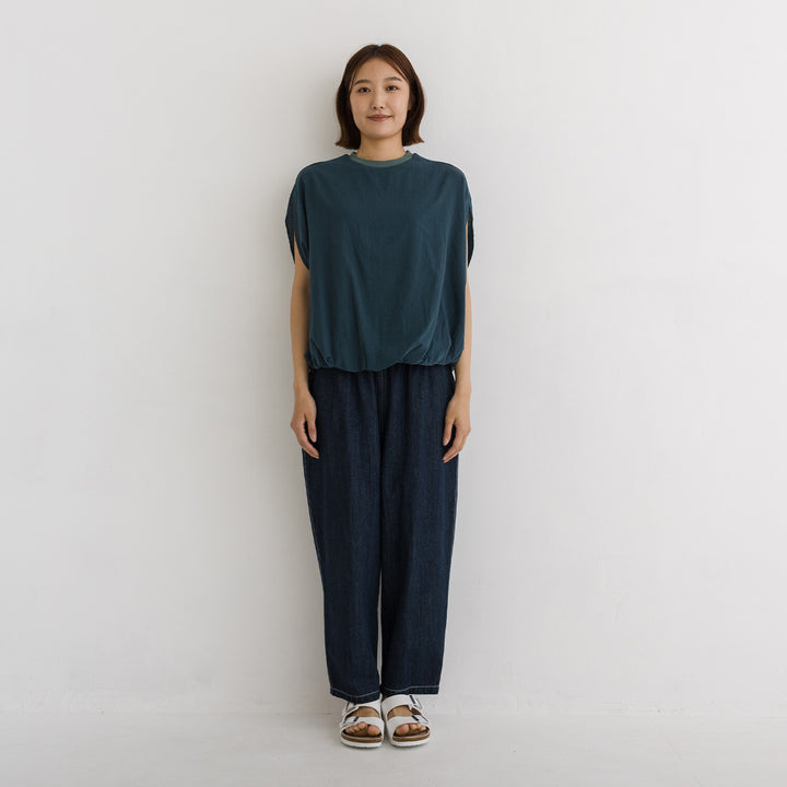 【kermu】涼感拼接立體下襬純棉上衣 Japan E-Shop