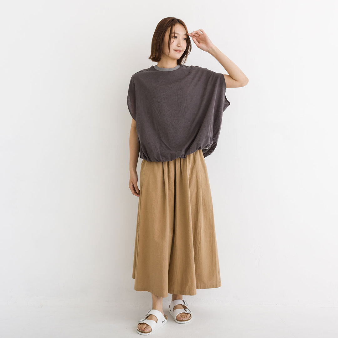 【kermu】涼感拼接立體下襬純棉上衣 Japan E-Shop