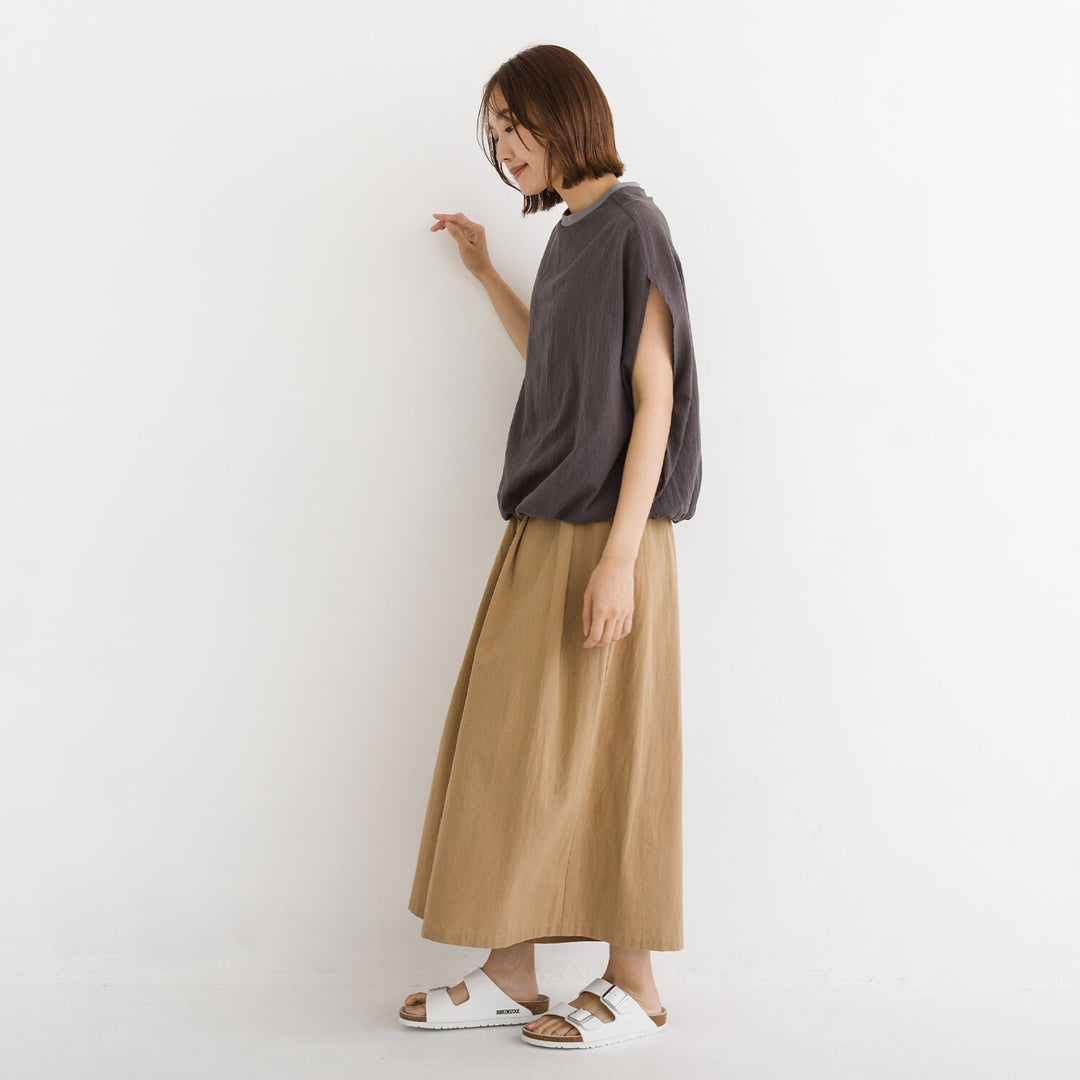 【kermu】涼感拼接立體下襬純棉上衣 Japan E-Shop