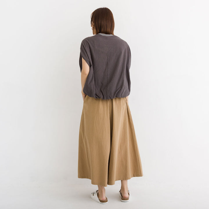 【kermu】涼感拼接立體下襬純棉上衣 Japan E-Shop