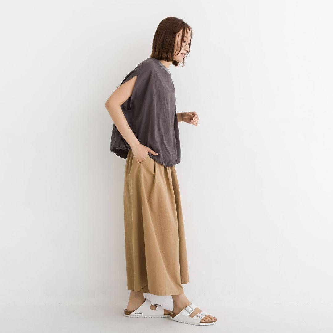 【kermu】涼感拼接立體下襬純棉上衣 Japan E-Shop