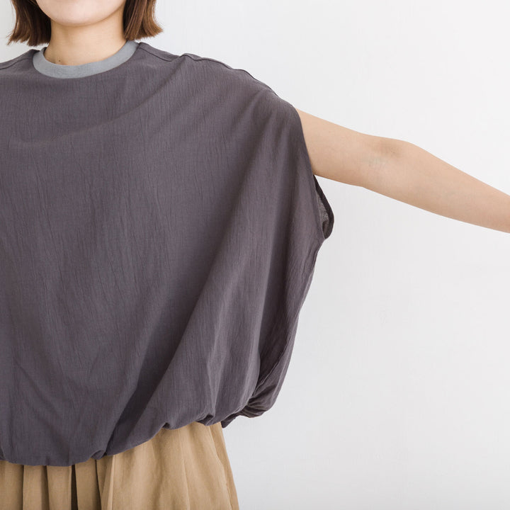 【kermu】涼感拼接立體下襬純棉上衣 Japan E-Shop
