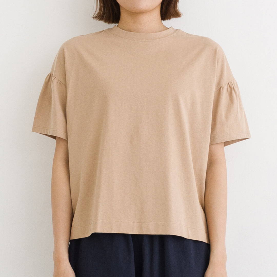 【kermu】純棉涼感抓褶袖T恤 Japan E-Shop