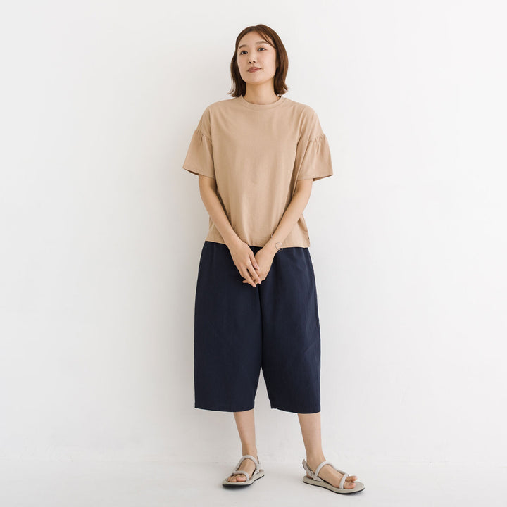 【kermu】純棉涼感抓褶袖T恤 Japan E-Shop