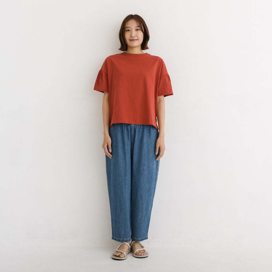 【kermu】純棉涼感抓褶袖T恤 Japan E-Shop