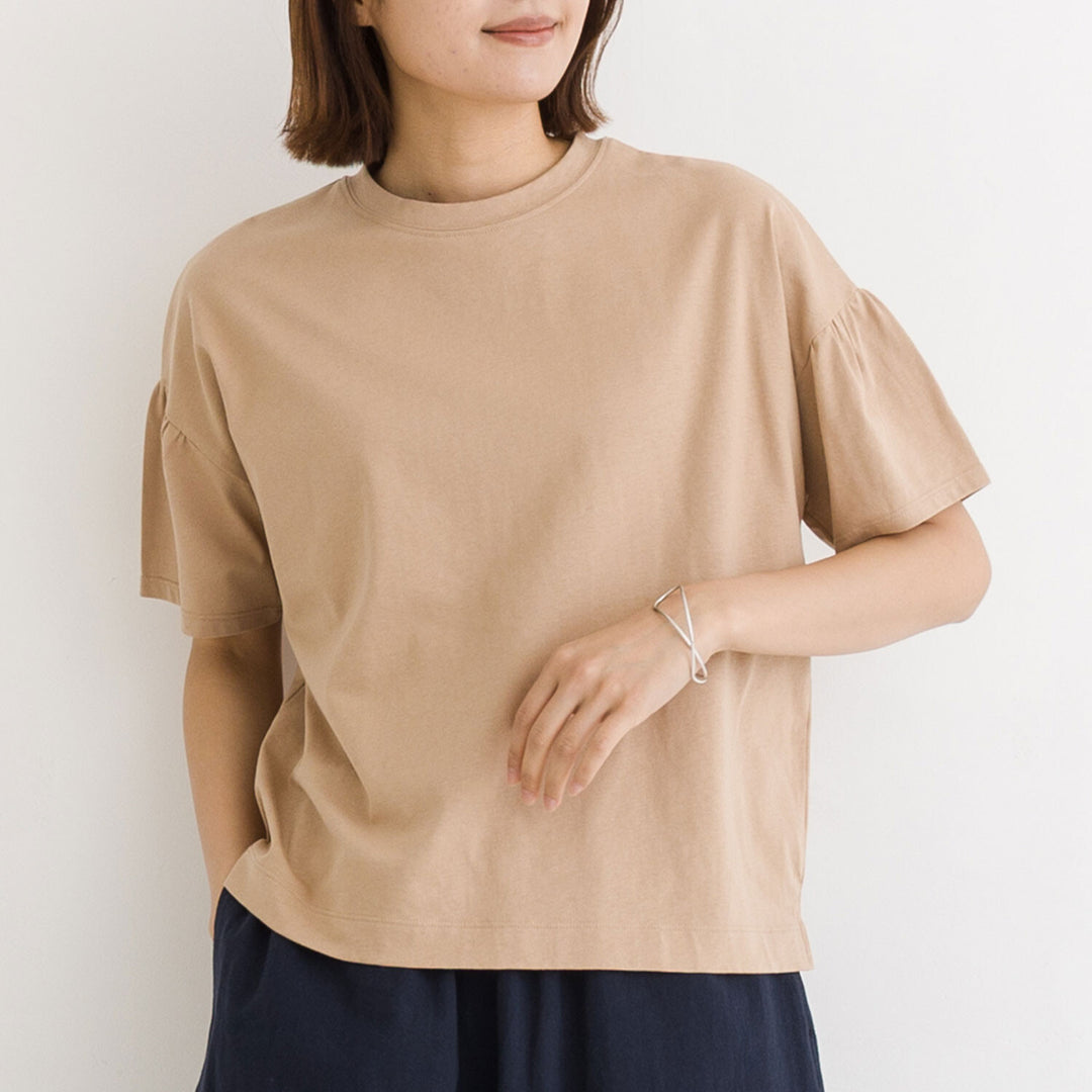 【kermu】純棉涼感抓褶袖T恤 Japan E-Shop