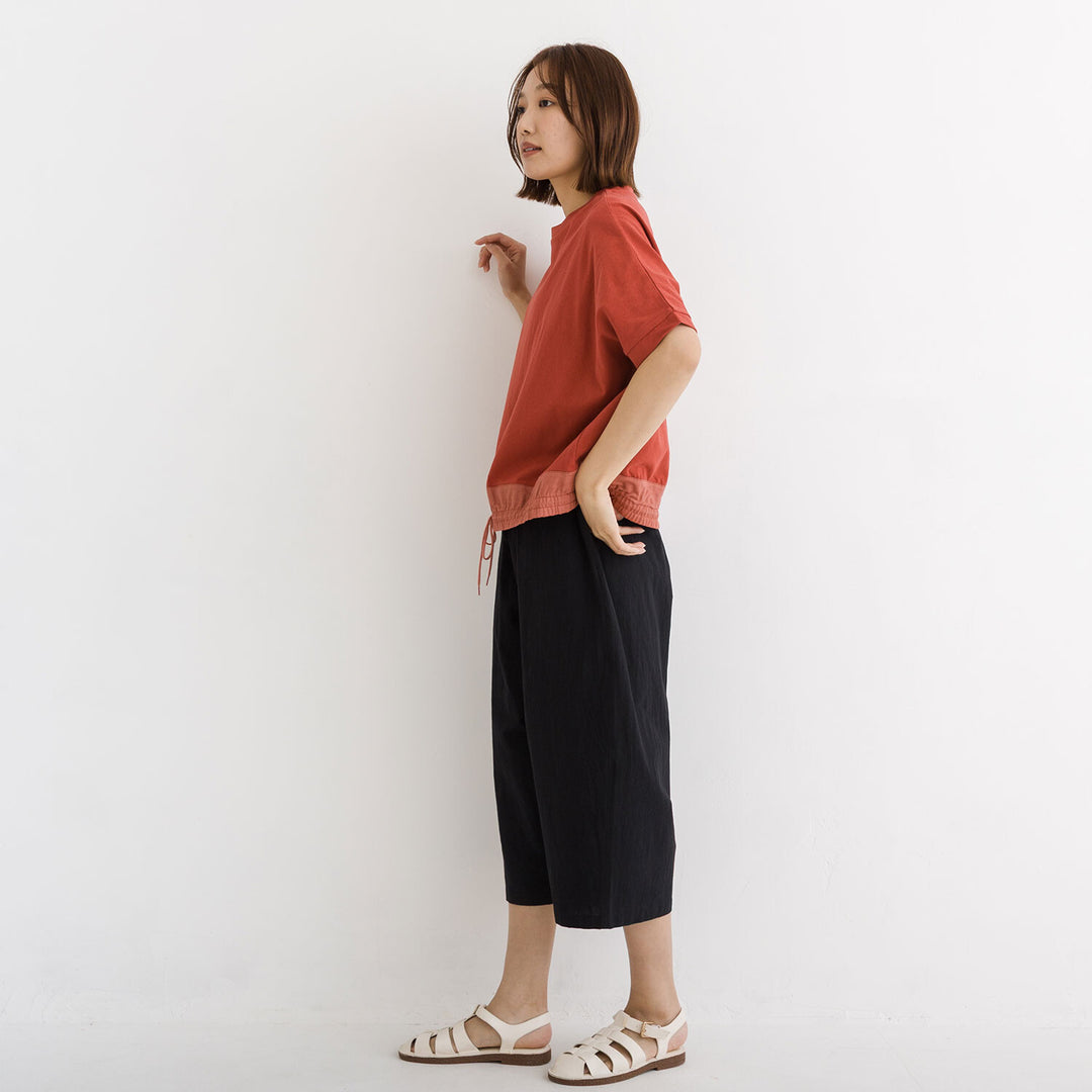 【kermu】涼感抽繩下襬寬版上衣 Japan E-Shop