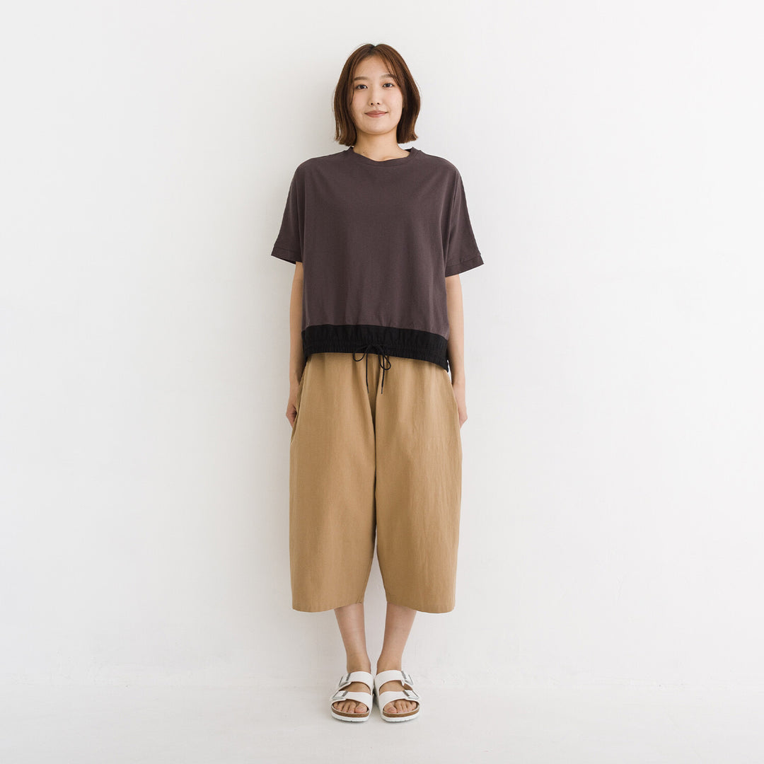 【kermu】涼感抽繩下襬寬版上衣 Japan E-Shop