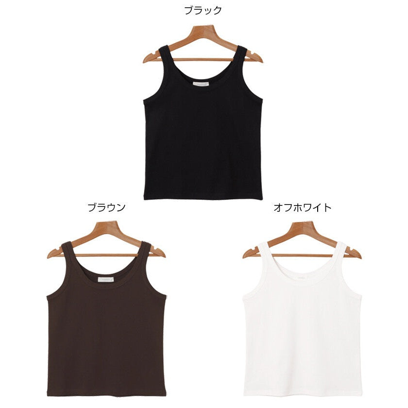 【evernavy】棉混紡羅紋細肩背心 柔軟彈性版型 Japan E-Shop