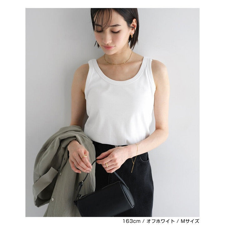 【evernavy】棉混紡羅紋細肩背心 柔軟彈性版型 Japan E-Shop