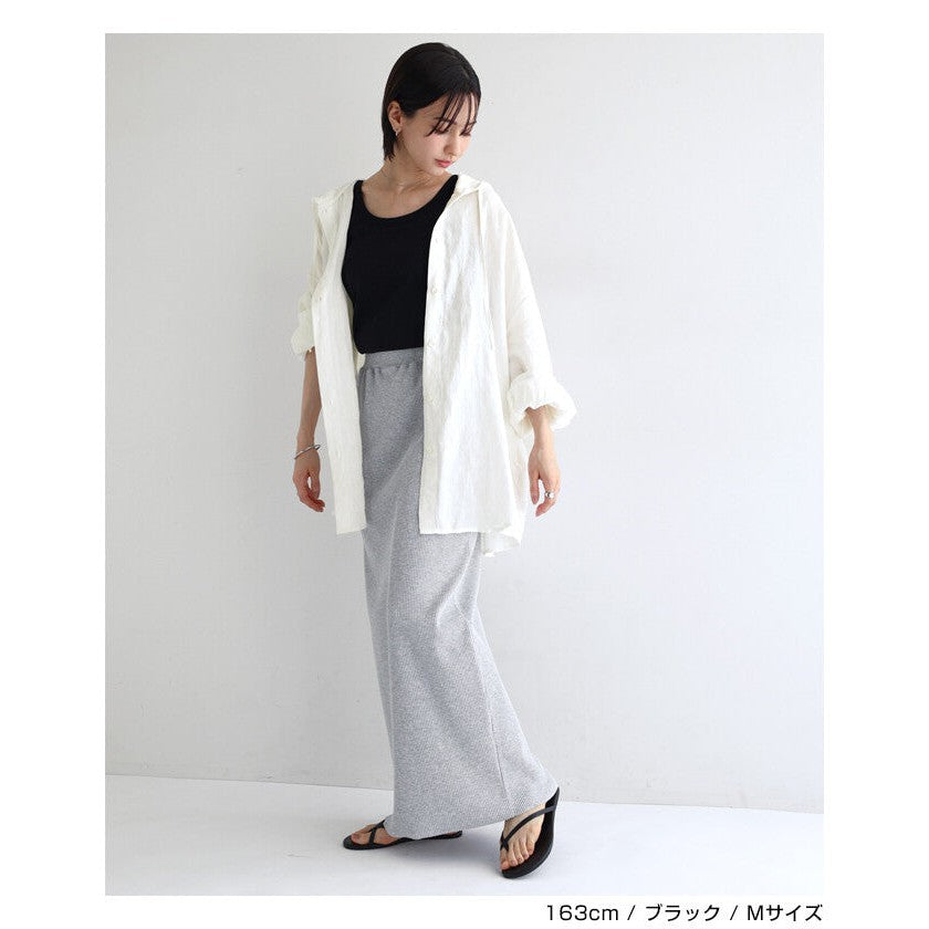 【evernavy】棉混紡羅紋細肩背心 柔軟彈性版型 Japan E-Shop