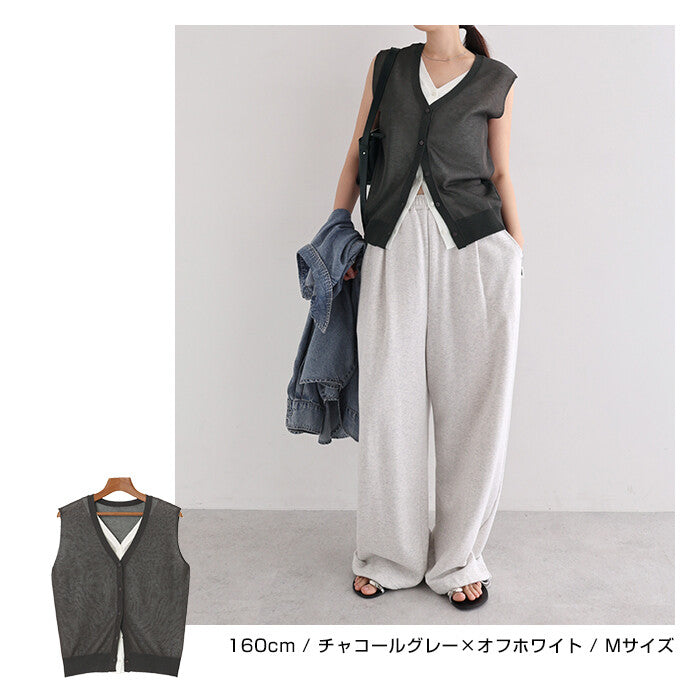 【Alma Design】雙色仿疊穿無袖針織上衣 前雙層後單層設計 顏色