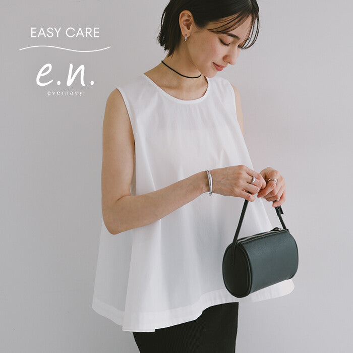 【evernavy】易打理棉混寬擺無袖襯衫 Japan E-Shop