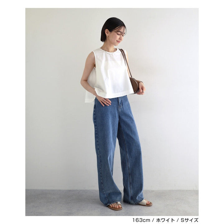 【evernavy】易打理棉混寬擺無袖襯衫 Japan E-Shop