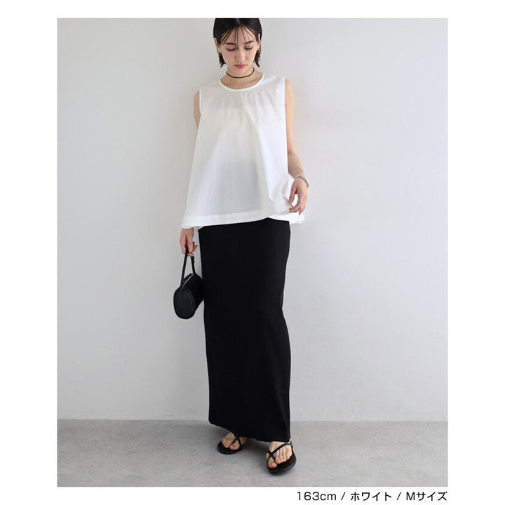 【evernavy】易打理棉混寬擺無袖襯衫 Japan E-Shop