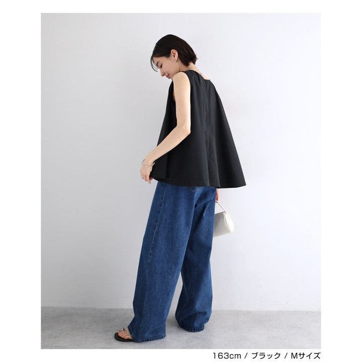 【evernavy】易打理棉混寬擺無袖襯衫 Japan E-Shop