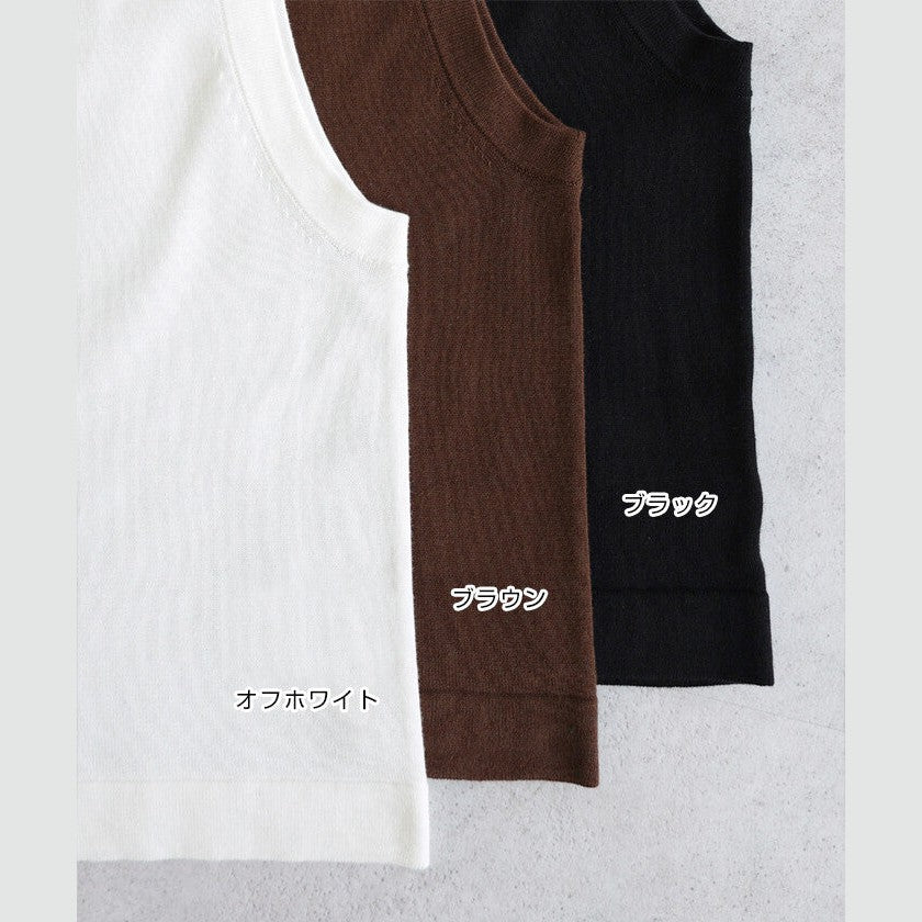 【evernavy】100%棉高密度針織背心 寬鬆圓領 Japan E-Shop