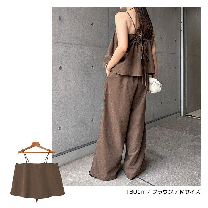 【Alma Design】背後綁帶削肩背心 蜜桃絨質感抹胸上衣 顏色