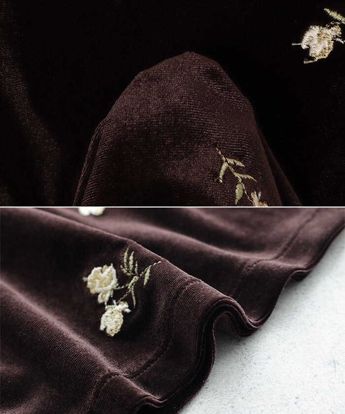 【Alma Design】小花刺繡絲絨削肩背心 質感內搭首選 顏色