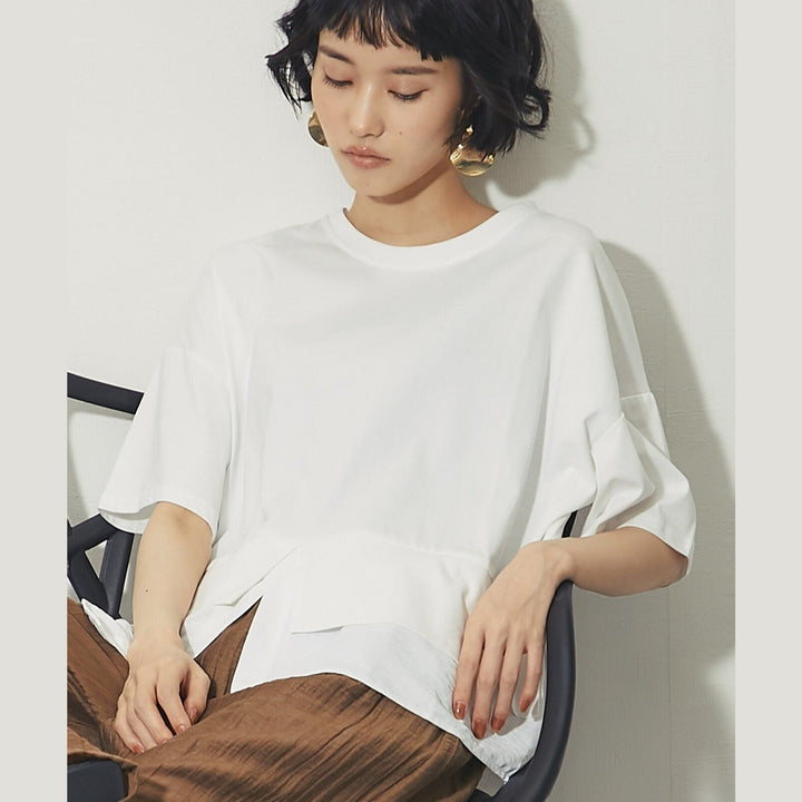 ELENCARE DUE合式襯衫式多層下擺開衩T卹 Japan E-Shop