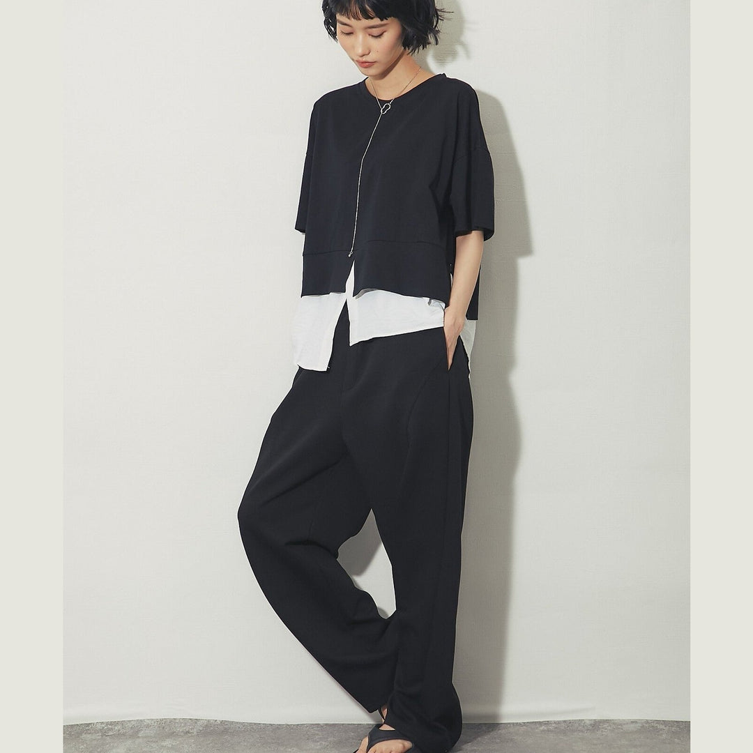 ELENCARE DUE合式襯衫式多層下擺開衩T卹 Japan E-Shop