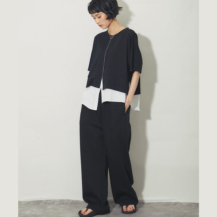 ELENCARE DUE合式襯衫式多層下擺開衩T卹 Japan E-Shop