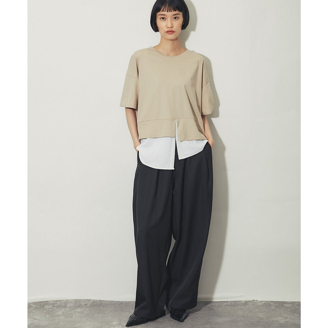 ELENCARE DUE合式襯衫式多層下擺開衩T卹 Japan E-Shop