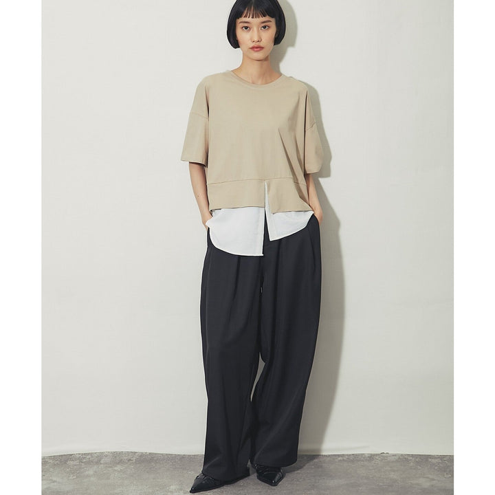 ELENCARE DUE合式襯衫式多層下擺開衩T卹 Japan E-Shop