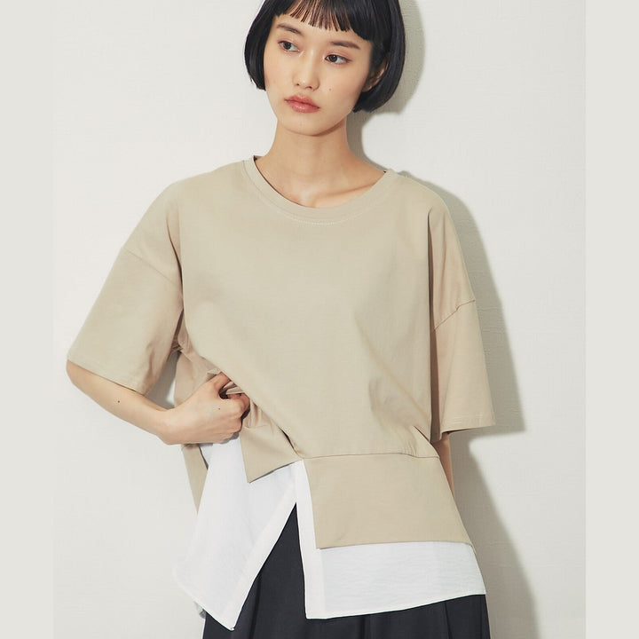 ELENCARE DUE合式襯衫式多層下擺開衩T卹 Japan E-Shop