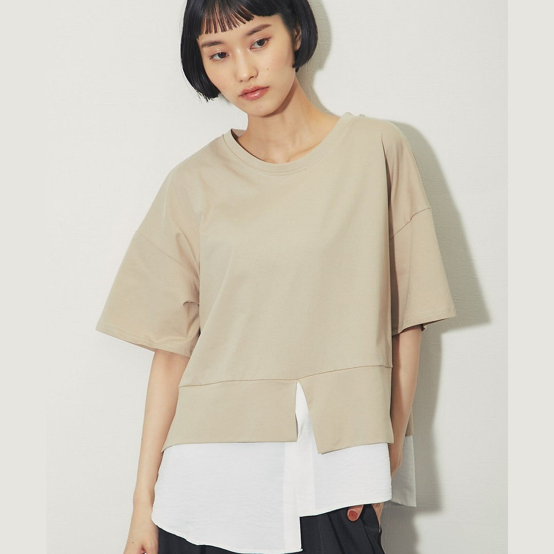 ELENCARE DUE合式襯衫式多層下擺開衩T卹 Japan E-Shop