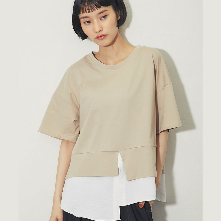 ELENCARE DUE合式襯衫式多層下擺開衩T卹 Japan E-Shop