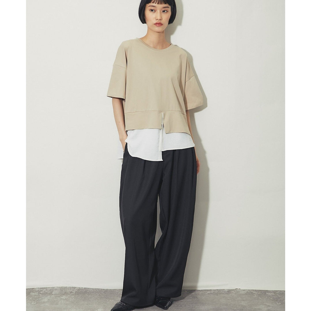 ELENCARE DUE合式襯衫式多層下擺開衩T卹 Japan E-Shop