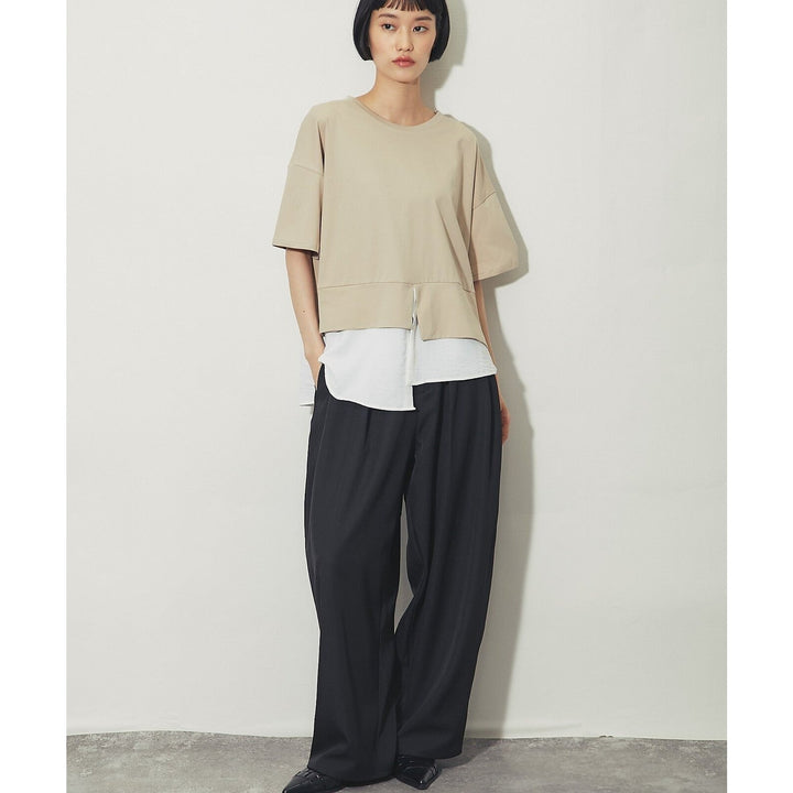 ELENCARE DUE合式襯衫式多層下擺開衩T卹 Japan E-Shop