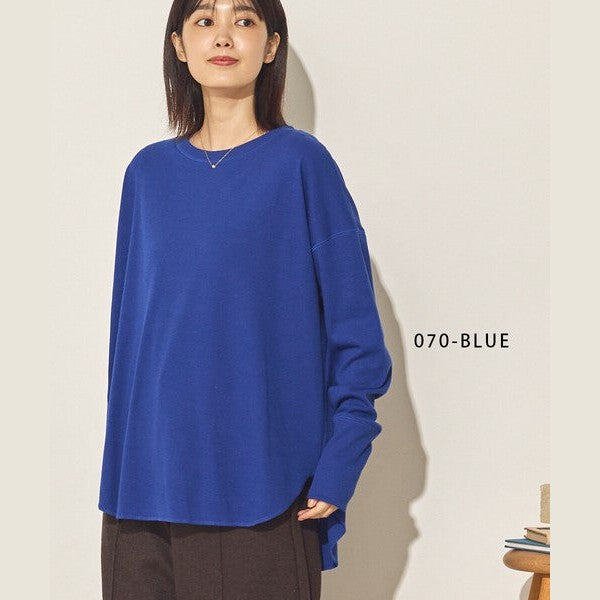 Sans Souci 日系彈力羅紋弧形下擺長袖上衣 舒適修身百搭款 Japan E-Shop