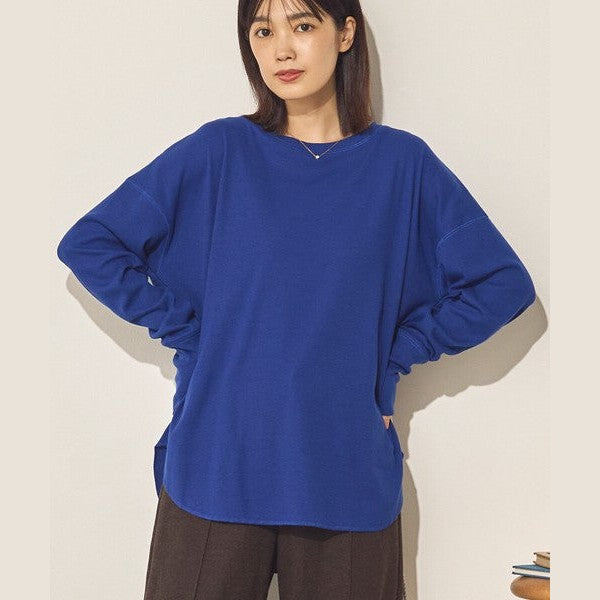 Sans Souci 日系彈力羅紋弧形下擺長袖上衣 舒適修身百搭款 Japan E-Shop