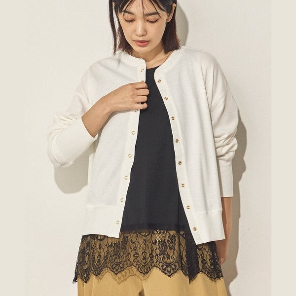 【法式慵懶美學】Sans Souci 質感金屬圓扣針織開襟外套 Japan E-Shop