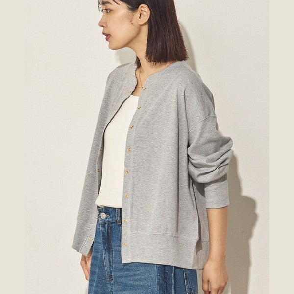 【法式慵懶美學】Sans Souci 質感金屬圓扣針織開襟外套 Japan E-Shop