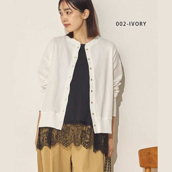 【法式慵懶美學】Sans Souci 質感金屬圓扣針織開襟外套 Japan E-Shop