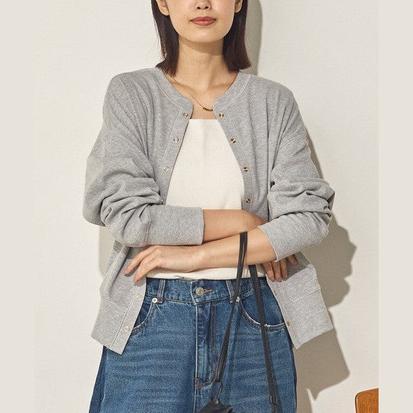 【法式慵懶美學】Sans Souci 質感金屬圓扣針織開襟外套 Japan E-Shop