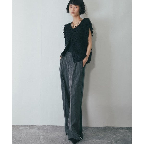 another s 日系蓬鬆圈圈紗流蘇針織背心 M尺寸 象牙白/經典黑 Japan E-Shop