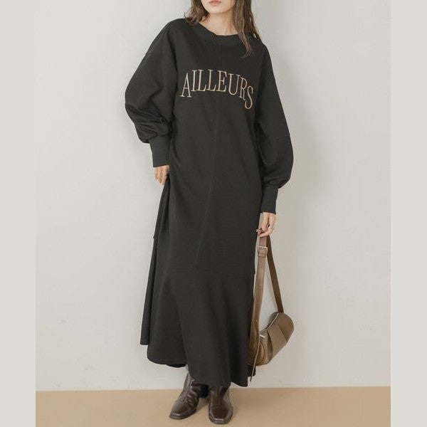 【2026秋冬新品上市】Bab 時尚字母刺繡前後兩穿魚尾連身裙 M號 Japan E-Shop