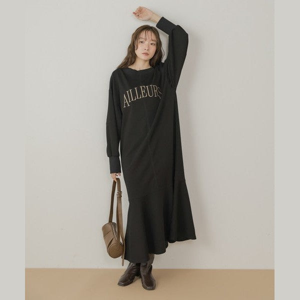 【2026秋冬新品上市】Bab 時尚字母刺繡前後兩穿魚尾連身裙 M號 Japan E-Shop