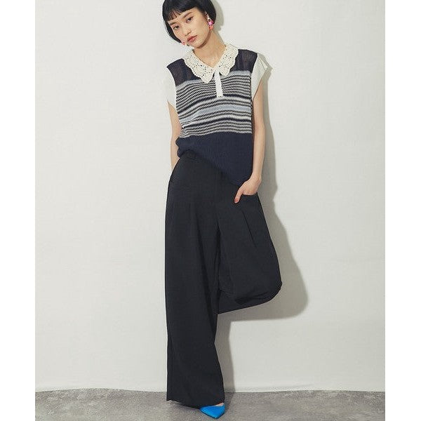 another s 深雙褶高腰垂墜寬褲 展現優雅俐落感 M尺寸 Japan E-Shop