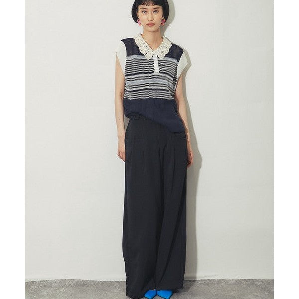another s 深雙褶高腰垂墜寬褲 展現優雅俐落感 M尺寸 Japan E-Shop